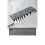 omilife Gri Uzun Silikon Gider Kapağı Koku Önleyici Lavabo Banyo Mutfak Balkon Gider 37x11 cm