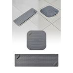 omilife Gri Uzun ve Gri Kare Silikon Gider Kapağı 2'li Set Koku Önleyici Banyo Mutfak Gider Tıkacı