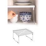 omilife Katlanabilir Kare Metal Ayaklı Mutfak Rafı Tezgah Üstü Tabak Bardak Düzenleyici Organizer