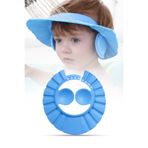 omilife Mavi Renk Bebek Banyo Şapkası Kulak Koruyucu Düğmeli Ayarlanabilir Duş Bonesi Göz ve Kulak Koruma Şa