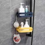 Omilife Şampuanlık Sabunluk Süngerlik Banyo Mutfak Düzenleyici Askılı Ayarlanabilir Vakumlu Organizer