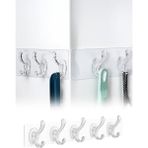 omilife Yapışkanlı 5 Kancalı Askı Şeffaf Duvar Organizer Banyo Mutfak Çoklu Askı Aparatı