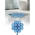 Omilife Yaprak Model Mavi Gider Koku Önleyici Silikon Mat – Banyo Mutfak Balkon Lavabo Gider Kapağı 16x16cm - MAVİ