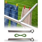 Omilife Yuvarlak Alüminyum Balkon Çamaşırlık Korkuluk Küpeşte Kurutmalık Askısı Çamaşır Kurutma Aparatı - Krom - 45 cm