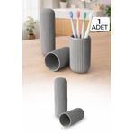 omilife Yuvarlak Seyahat Tipi Organizer Düzenleyici Kutu Diş Fırçası Makyaj Fırçası Kabı 19 cm
