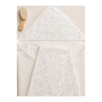 OMIYA BABY %100 Pamuk Havlu & Müslin Seti 75x75 cm – Kapüşonlu Bebek Havlusu ve Müslin Örtü