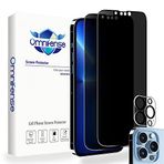 Omnifense 4 Yönlü 360° Gizlilik Camı Ekran Koruyucu iPhone 13 Pro Max [6,7 inç] 2'li Paket + Kamera Lensi Koruyucu 2'li Paket, Yatay ve Dikey Anti Casus Temperli Cam Ekran Filmi ve Temperli Cam Kamera Kapağı Filmi Apple 13 Pro Max için