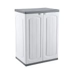 Omnipazar Clk-805 Plastik 2 Kapaklı Çok Amaçlı Demonte Beyaz Banyo Dolabı