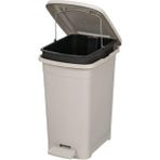 Omnipazar ELF-İ342 Slim Pedallı Plastik Çöp Kovası Iç Kovalı 25 Lt - Gri
