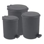 Omnipazar Elf-N320 Nostalji 3 Boy Plastik Pedallı Çöp Kovası