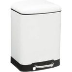 Omnipazar Genesit GSC501W Paslanmaz Kare Pedallı Çöp Kovası 6 Litre Beyaz - 6 lt