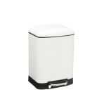 Omnipazar Genesit Gsc501w Paslanmaz Kare Pedallı Çöp Kovası 6 Litre Beyaz