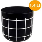 Omnipazar KRS-211 Dekoratif Karo Desenli Saksı 1.4 Litre No 1 - Siyah