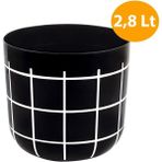 Omnipazar KRS-212 Dekoratif Karo Desenli Saksı 2.8 Litre No 2 - Siyah