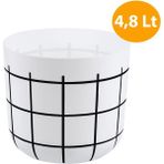 Omnipazar KRS-213 Dekoratif Karo Desenli Saksı 4.8 Litre No 3 - Beyaz