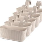 Omnipazar Krs-249 Plastik Pera Askılı Balkon Saksı 3.2 Lt Krem 5 Adet