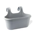 Omnipazar KRS-350 Dekoratif Plastik Inci Askılı Balkon Saksı 6.2 Litre - Gri