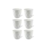 Omnipazar Krs-450 Yakamoz Tabaklı Plastik Saksı Takımı 0.3 Lt Beyaz 6 Adet