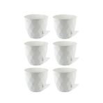 Omnipazar Krs-452 Yakamoz Tabaklı Plastik Saksı Takımı 1.3 Lt Beyaz 6 Adet