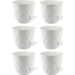 Omnipazar Krs-453 Yakamoz Tabaklı Plastik Saksı Takımı 2.4 Lt Beyaz 6 Adet