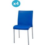 Omnipazar MT-CF875 Vortice Plastik Bahçe Balkon Sandalye 4'lü Set - Mavi