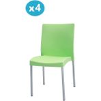 Omnipazar MT-CF875 Vortice Plastik Bahçe Balkon Sandalye 4'lü Set - Yeşil