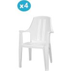 Omnipazar MT-GF139 Orbita Plastik Bahçe Balkon Koltuk Sandalye 4'lü Set - Beyaz