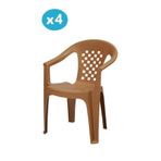 Omnipazar Mt-Gf147 Argento Plastik Bahçe Balkon Koltuk Sandalye 4'Lü Set