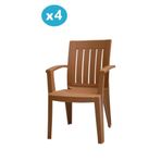 Omnipazar Mt-Gf175 Cometa Plastik Bahçe Balkon Sandalye 4'Lü Set