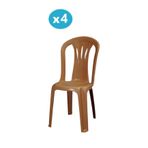 Omnipazar Mt-Gf181 Maggio Plastik Bahçe Balkon Sandalye 4'Lü Set