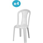 Omnipazar MT-GF187 Agosto Plastik Bahçe Balkon Sandalye 4'lü Set - Beyaz