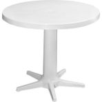 Omnipazar MT-GF205 Prima Rose Plastik Yuvarlak Bahçe Balkon Masa Ø75 cm - Beyaz