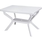 Omnipazar MT-GF240 Prima Roccia Plastik Dikdörtgen Bahçe Balkon Masa 70X110 cm - Beyaz