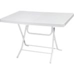 Omnipazar Mt-Gfm240 Prima Roccia Plastik Kare Bahçe Balkon Masa 70X110 Cm Beyaz