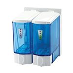 Omnipazar Omnisoft Plx 3564-1 Mini Sıvı Sabun Dispenseri Çiftli 250 Ml Şeffaf Mavi Çok Renkli