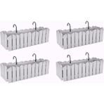 Omnipazar OZN-616 Efes Askılı Balkon Saksı Takımı 4 Adet 9 Litre No:2 Gri