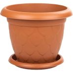 Omnipazar SO-D010 Damla Desen Tabaklı Saksı Takımı 25 Litre No:10 - Kiremit