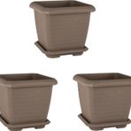 Omnipazar So-Hk03 Hisar Kare Tabaklı Saksı 25.5 Litre Mocha 3 Adet
