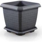 Omnipazar SO-HK03 Hisar Kare Tabaklı Saksı 25.5 Litre No 3 - Antrasit