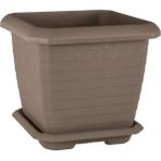 Omnipazar SO-HK03 Hisar Kare Tabaklı Saksı 25.5 Litre No 3 - Mocha
