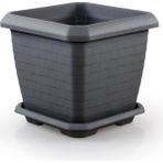 Omnipazar SO-HK04 Hisar Kare Tabaklı Saksı 44 Lt No 4 - Antrasit