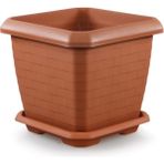 Omnipazar SO-HK04 Hisar Kare Tabaklı Saksı 44 Lt No 4 - Turuncu