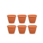 Omnipazar So-Hs01 Plastik Hasır Desenli Saksı 3.3 Lt Kiremit 6 Adet