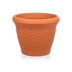 Omnipazar SO-HS02 Plastik Hasır Desenli Dekoratif Saksı 6 Litre No 2 - Kiremit