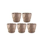 Omnipazar So-Krt2 Dekoratif Kristal Saksı Takımı 1.15 Lt Mocha 5 Adet
