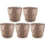 Omnipazar So-Krt5 Dekoratif Kristal Saksı Takımı 6 Lt Mocha 5 Adet