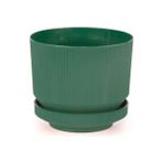 Omnipazar SO-S283 Dekoratif Tabaklı Lüks Çizgi Desenli Saksı 6 Litre - Yeşil