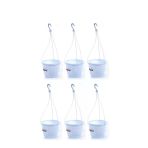 Omnipazar So-Sm02 Safir Makrome Askılı Balkon Saksı 3.4 Lt Beyaz 6 Adet