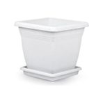 Omnipazar SO-VK01 Villa Kare Tabaklı Saksı 4.6 Lt No 1 - Kirli Beyaz