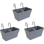 Omnipazar So-Yb01a Askılı Yalı Balkon Saksı 6.5 Lt Antrasit 3 Adet
